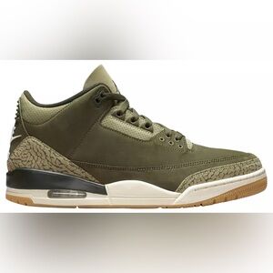 Jordan 3 medium Olive Green High-Top Sneakers